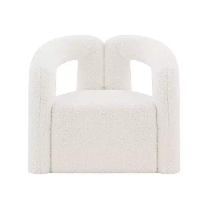 Boucle Accent Chair with Pine Frame and High-Density Foam