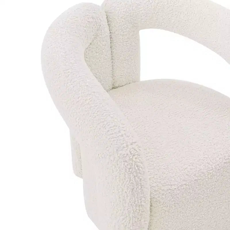 Boucle Accent Chair with Pine Frame and High-Density Foam