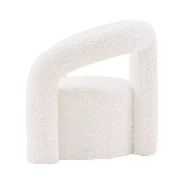 Boucle Accent Chair with Pine Frame and High-Density Foam