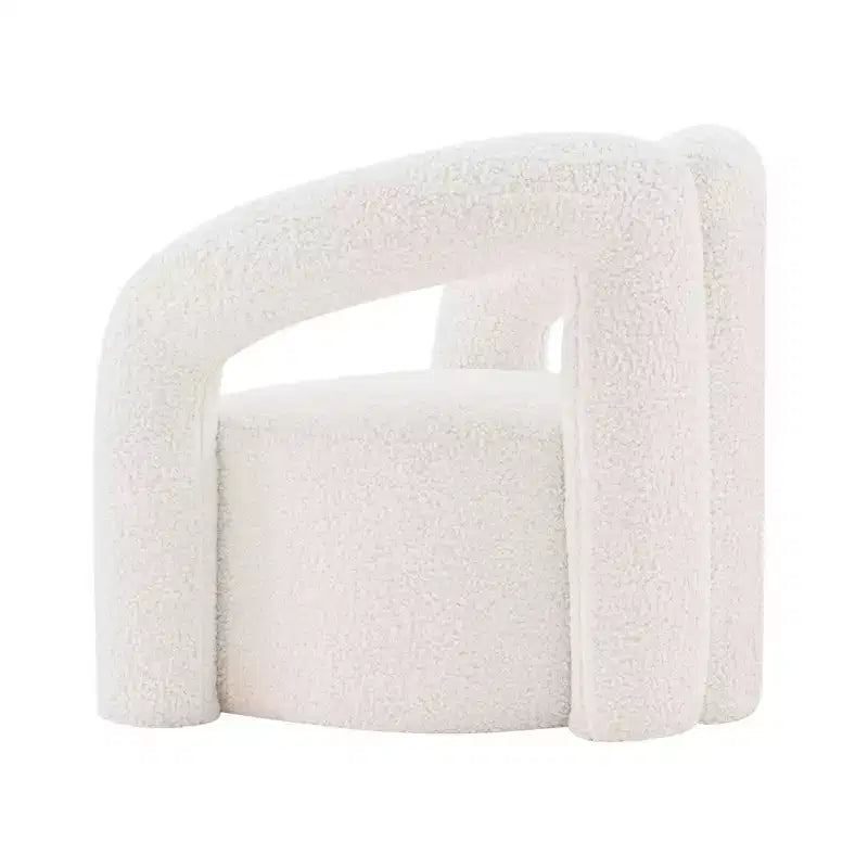 Boucle Accent Chair with Pine Frame and High-Density Foam