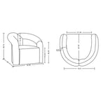 Boucle Accent Chair with Pine Frame and High-Density Foam