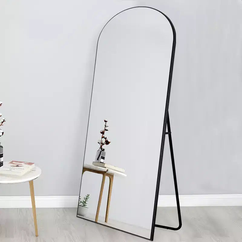 Arched Wood Frame Full-Length Mirror, Wall or Freestanding