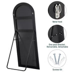 Arched Wood Frame Full-Length Mirror, Wall or Freestanding