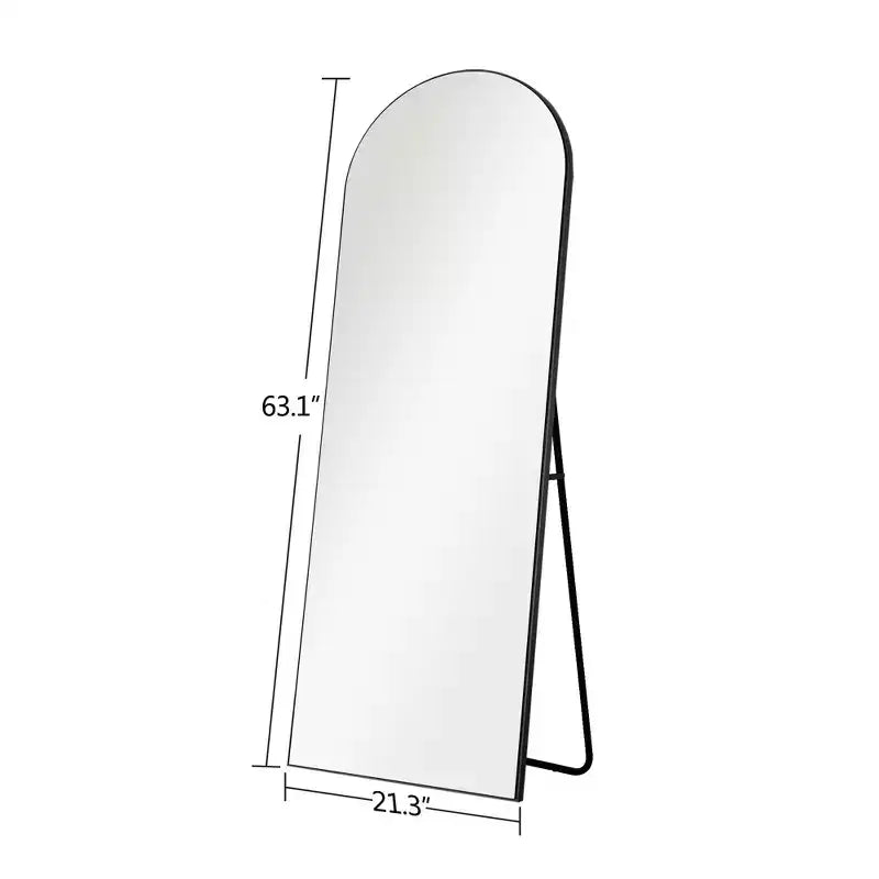 Arched Wood Frame Full-Length Mirror, Wall or Freestanding