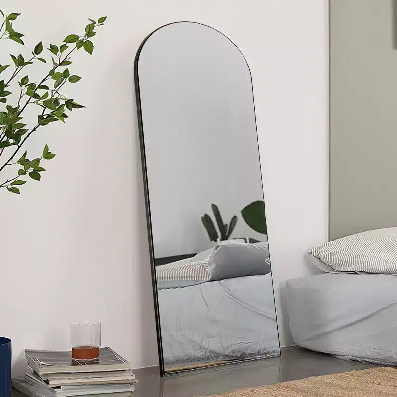 Arched Wood Frame Full-Length Mirror, Wall or Freestanding