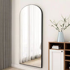 Arched Wood Frame Full-Length Mirror, Wall or Freestanding
