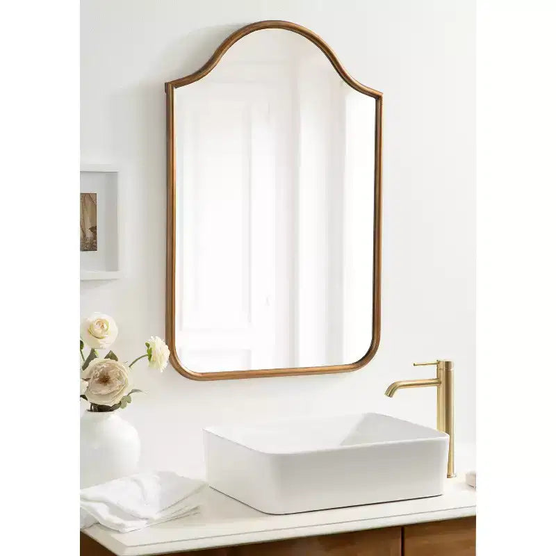 24x36 Framed Arch Wall Mirror in Black or Gold