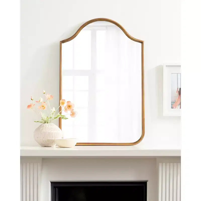 24x36 Framed Arch Wall Mirror in Black or Gold