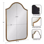 24x36 Framed Arch Wall Mirror in Black or Gold