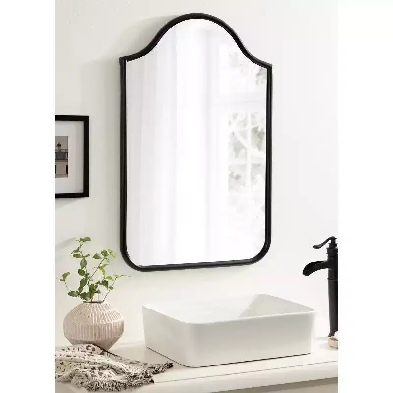 24x36 Framed Arch Wall Mirror in Black or Gold