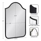 24x36 Framed Arch Wall Mirror in Black or Gold