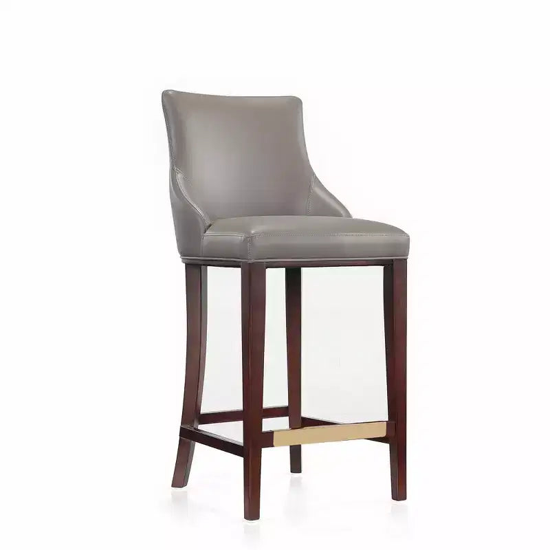 Leatherette Upholstered Barstool with Beechwood Frame and Footrest