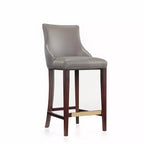 Leatherette Upholstered Barstool with Beechwood Frame and Footrest