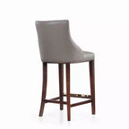 Leatherette Upholstered Barstool with Beechwood Frame and Footrest
