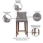 Leatherette Upholstered Barstool with Beechwood Frame and Footrest