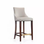 Leatherette Upholstered Barstool with Beechwood Frame and Footrest