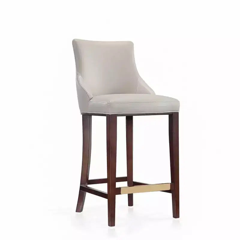 Leatherette Upholstered Barstool with Beechwood Frame and Footrest