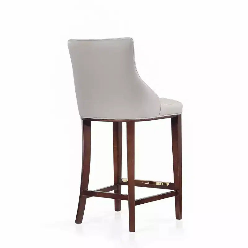 Leatherette Upholstered Barstool with Beechwood Frame and Footrest