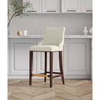 Leatherette Upholstered Barstool with Beechwood Frame and Footrest