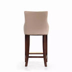 Leatherette Upholstered Barstool with Beechwood Frame and Footrest