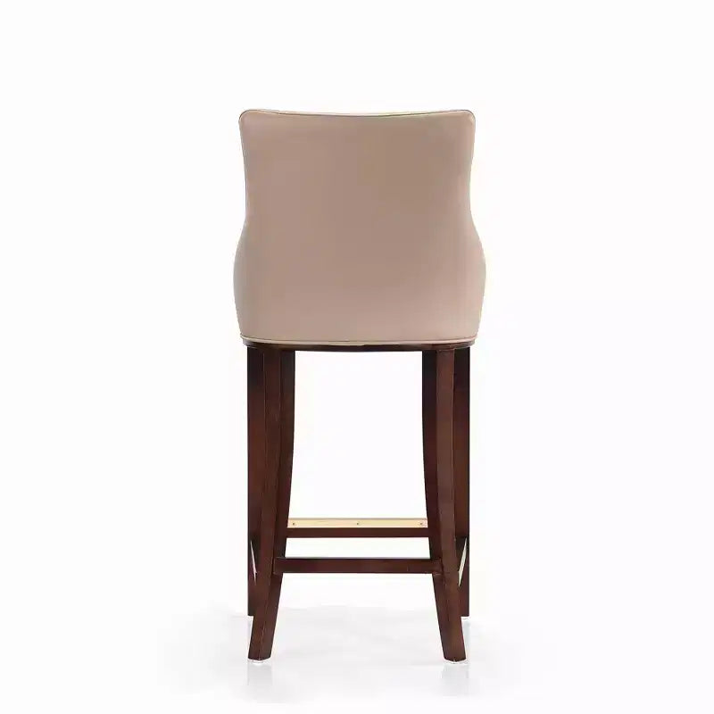 Leatherette Upholstered Barstool with Beechwood Frame and Footrest