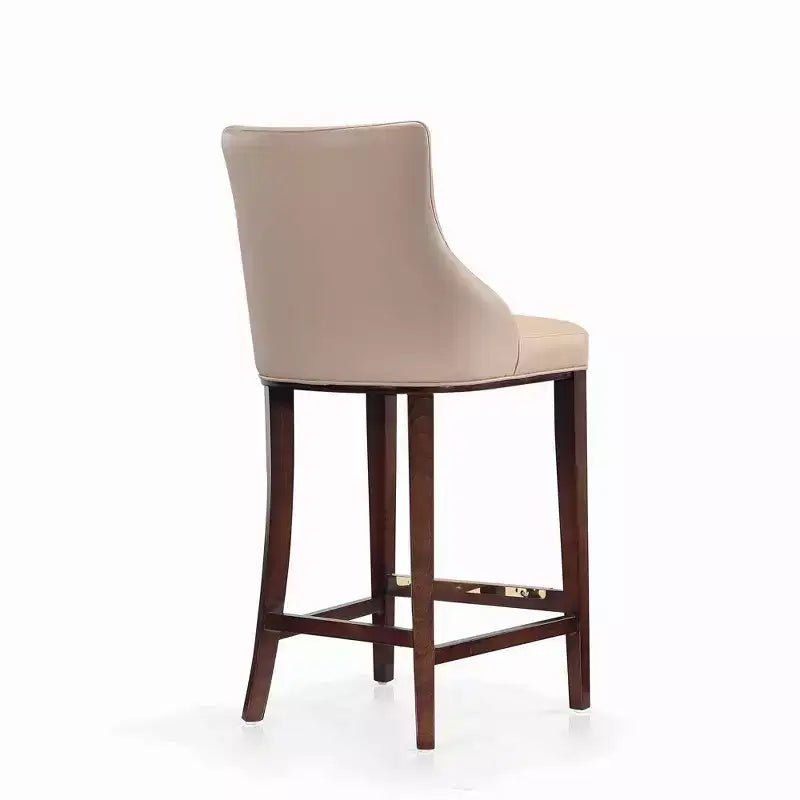 Leatherette Upholstered Barstool with Beechwood Frame and Footrest