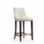 Leatherette Upholstered Barstool with Beechwood Frame and Footrest