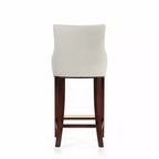 Leatherette Upholstered Barstool with Beechwood Frame and Footrest
