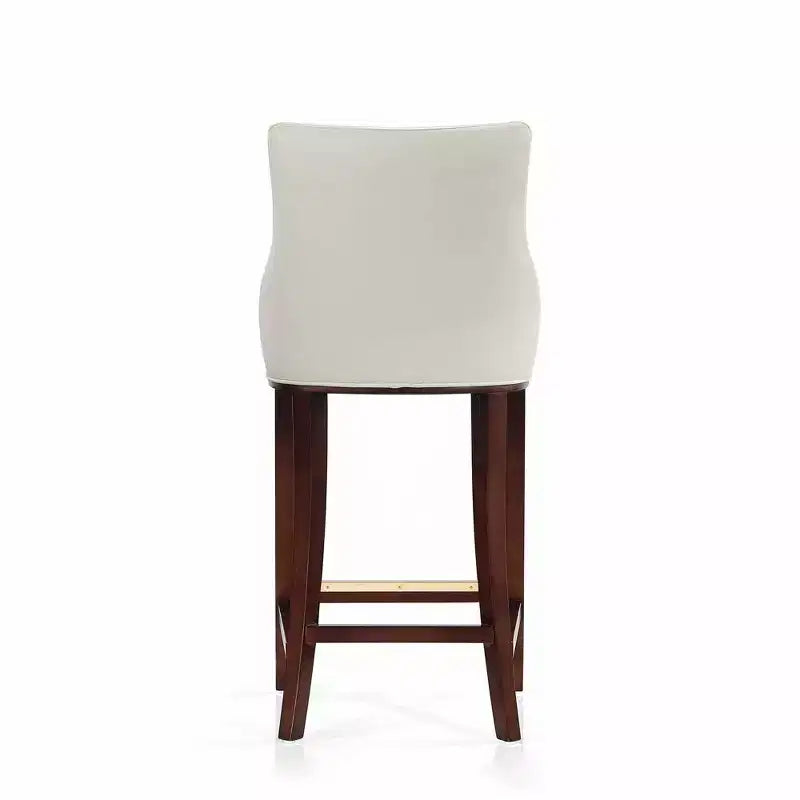 Leatherette Upholstered Barstool with Beechwood Frame and Footrest