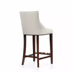 Leatherette Upholstered Barstool with Beechwood Frame and Footrest