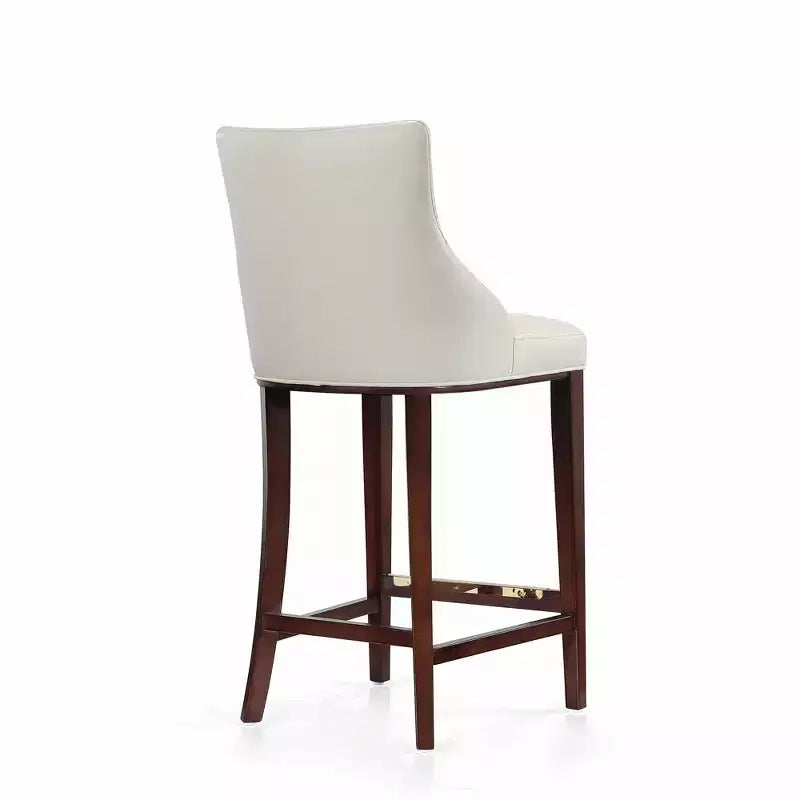 Leatherette Upholstered Barstool with Beechwood Frame and Footrest