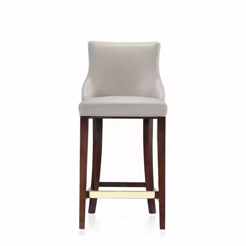 Leatherette Upholstered Barstool with Beechwood Frame and Footrest