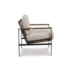 Accent Chair with Metal Frame and Plush Foam Cushions, Ivory