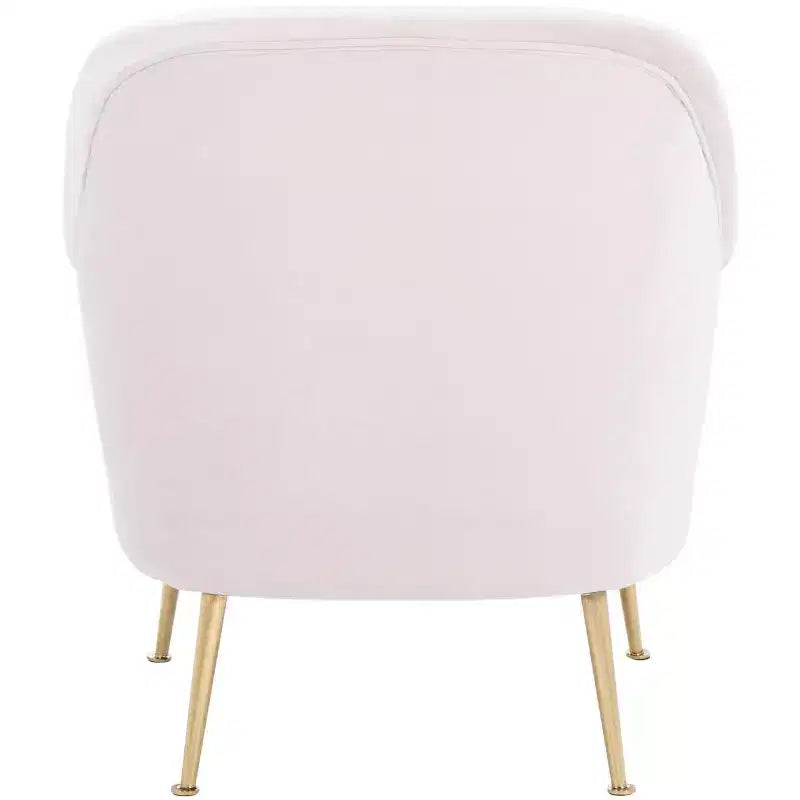 Velvet Accent Chair with Gold Legs and Rolled Arms, 275 lb