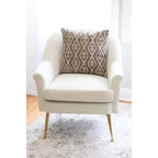 Velvet Accent Chair with Gold Legs and Rolled Arms, 275 lb