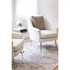 Velvet Accent Chair with Gold Legs and Rolled Arms, 275 lb