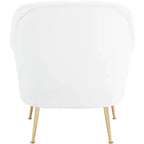 Velvet Accent Chair with Gold Legs and Rolled Arms, 275 lb