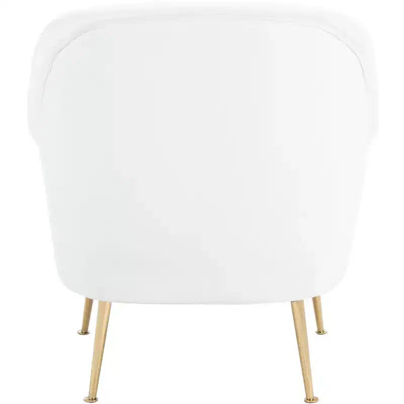 Velvet Accent Chair with Gold Legs and Rolled Arms, 275 lb