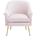 Velvet Accent Chair with Gold Legs and Rolled Arms, 275 lb