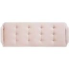 Upholstered Bench with Tufted Cushion and Gold Metal Legs