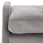 Upholstered Bench with Tufted Cushion and Gold Metal Legs