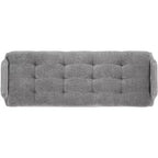 Upholstered Bench with Tufted Cushion and Gold Metal Legs