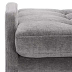 Upholstered Bench with Tufted Cushion and Gold Metal Legs