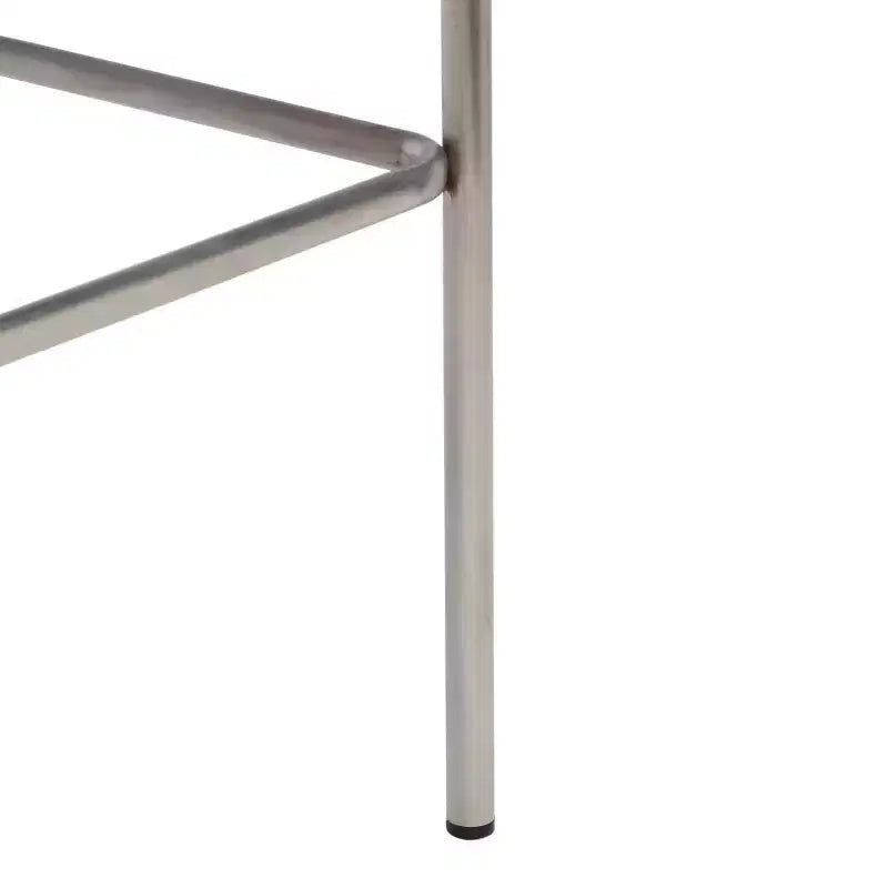Sgabello da banco in pelle intrecciata con struttura in metallo
