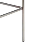 Sgabello da banco in pelle intrecciata con struttura in metallo