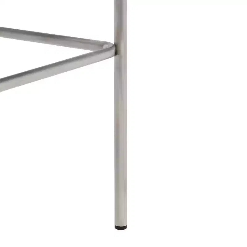 Sgabello da banco in pelle intrecciata con struttura in metallo