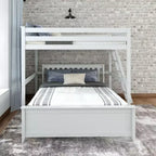 L-Shaped Full over Queen Bunk Bed with Flexible Ladder Placement