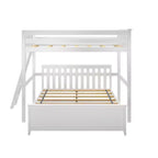 L-Shaped Full over Queen Bunk Bed with Flexible Ladder Placement