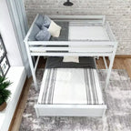 L-Shaped Full over Queen Bunk Bed with Flexible Ladder Placement
