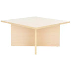 Square Wood Coffee Table with Cross Base and Multicolor Top